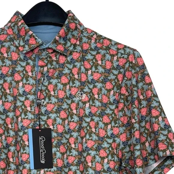 NEW Good Good Golf Through The Green Polo Mens S Floral Performance Shirt $74.99 - Picture 1 of 12